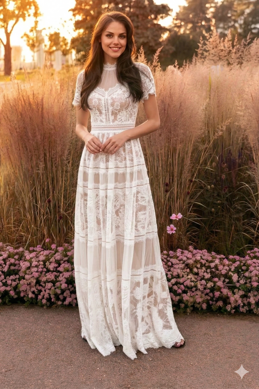 Long Lace Formal Black Evening Dress Wholesale