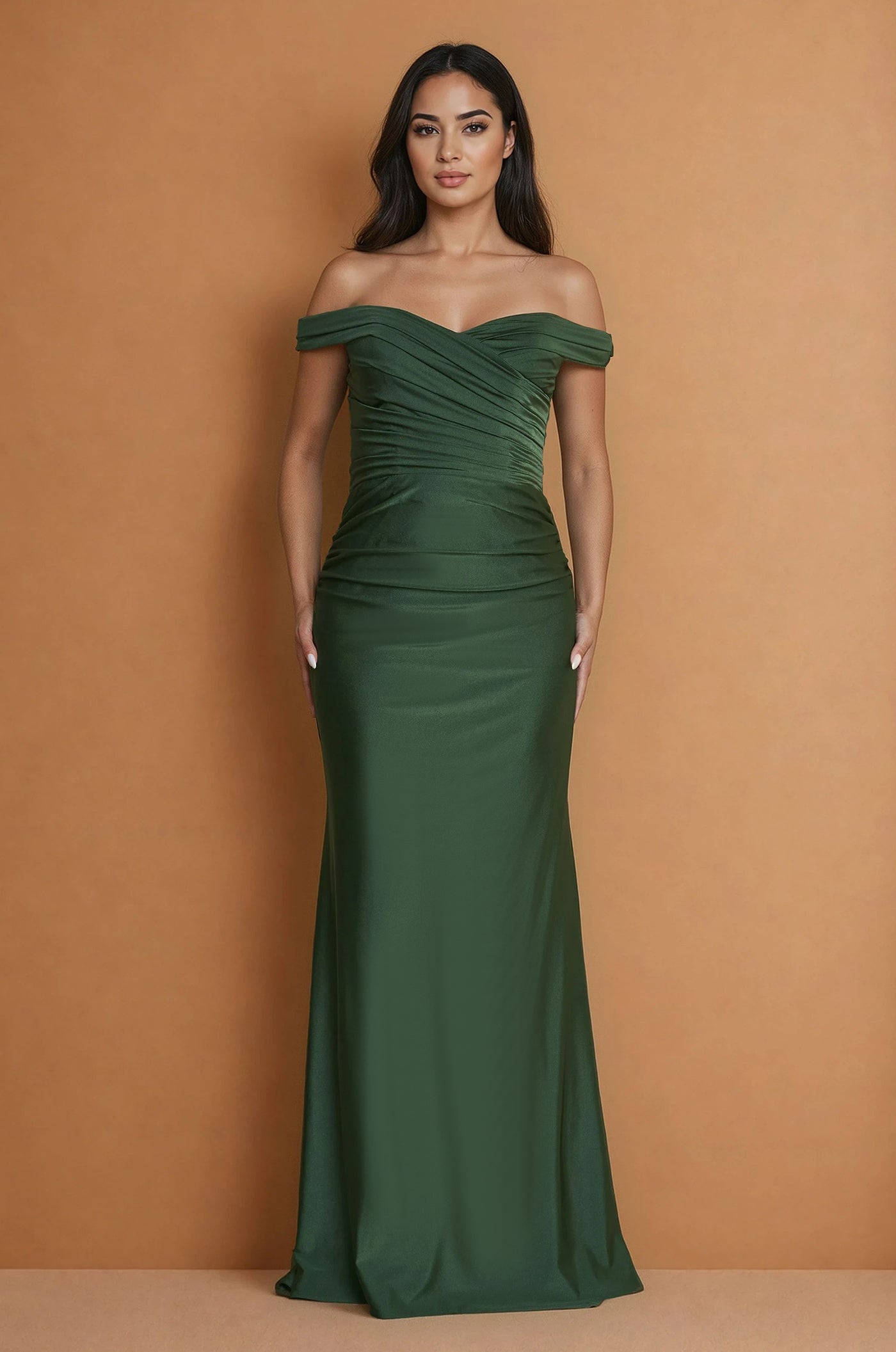 Long Stretch Formal Off Shoulder Dress Wholesale