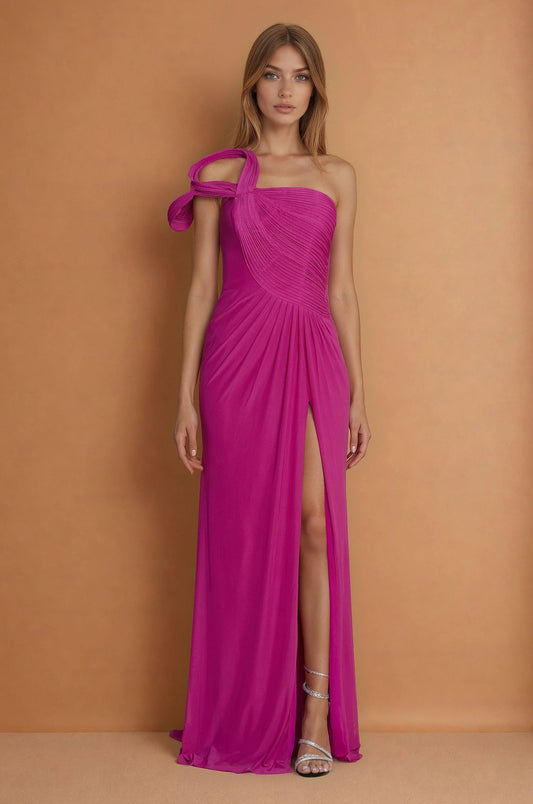 Sculpted Shoulder Formal Evening Dress Wholesale