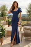 Long Corset Formal Dress Puff Sleeves Wholesale