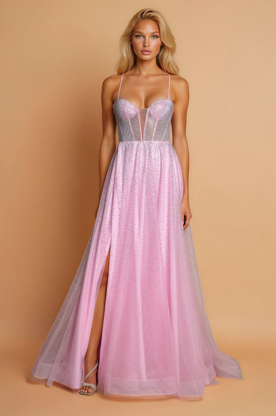 Prom Dresses Long Pink Prom Sexy Ball Gown Dress Pink