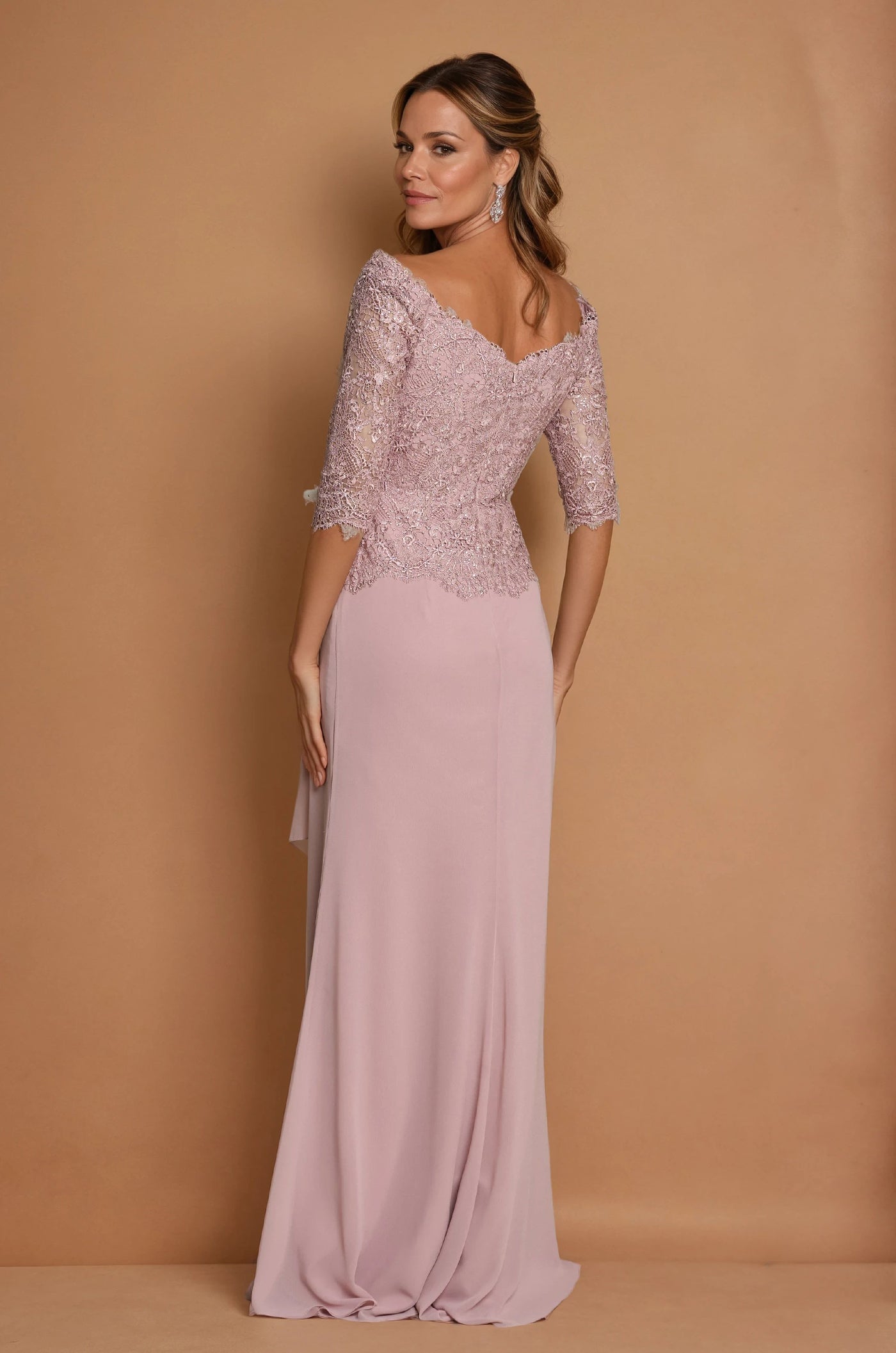 Mother of the Bride Dresses Long Sleeve Lace Mother Of The Bride Dress Mauve