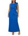 Knit Crepe Combo Mesh Gown