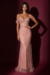 Off Shoulder Long Evening Beaded Formal Dress Wholesale