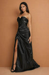 Formal Dresses Long Formal Gathered Ruched Dress Black
