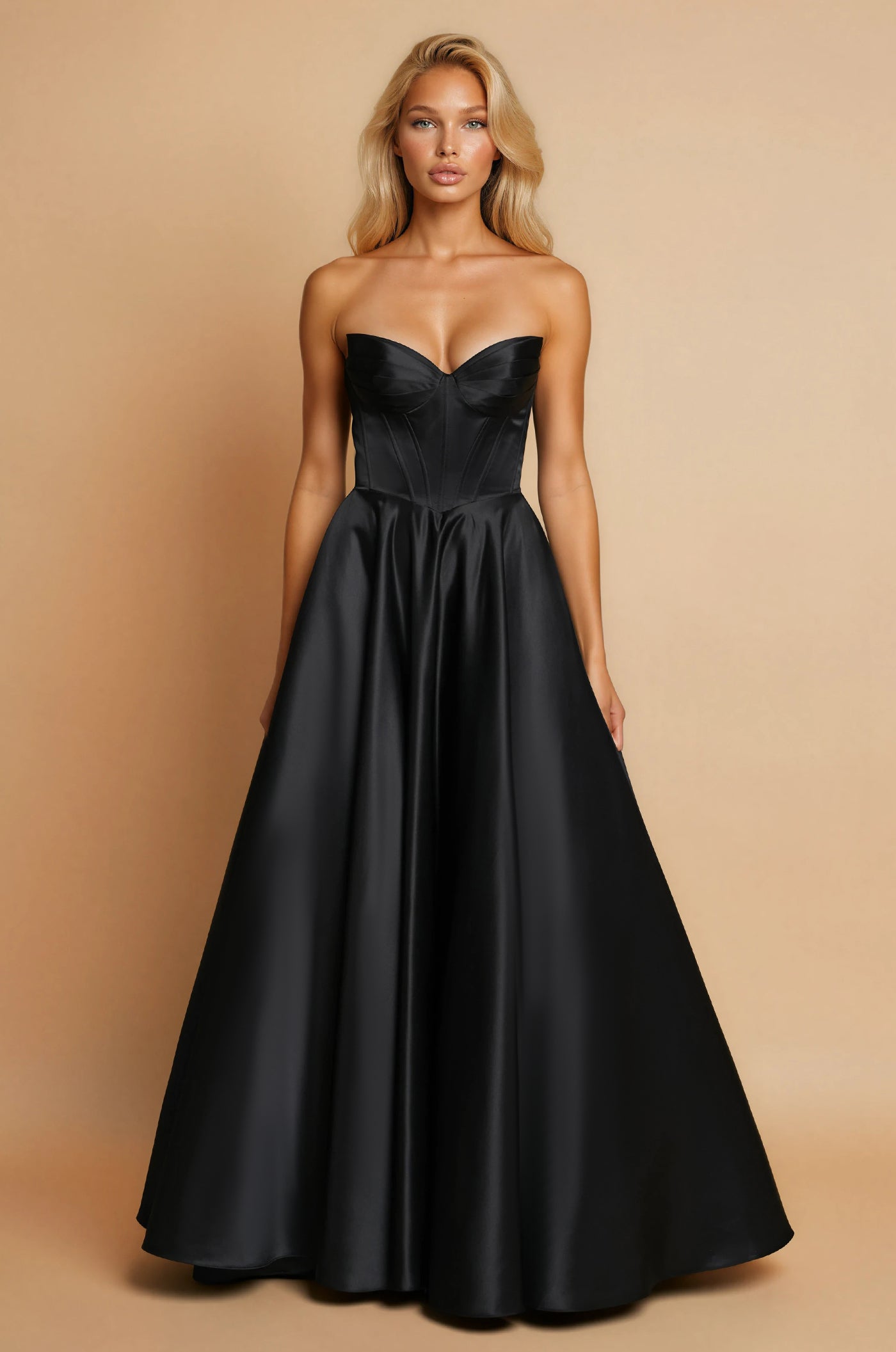 Prom Dresses Long Corset Prom Formal Ball Gown Black