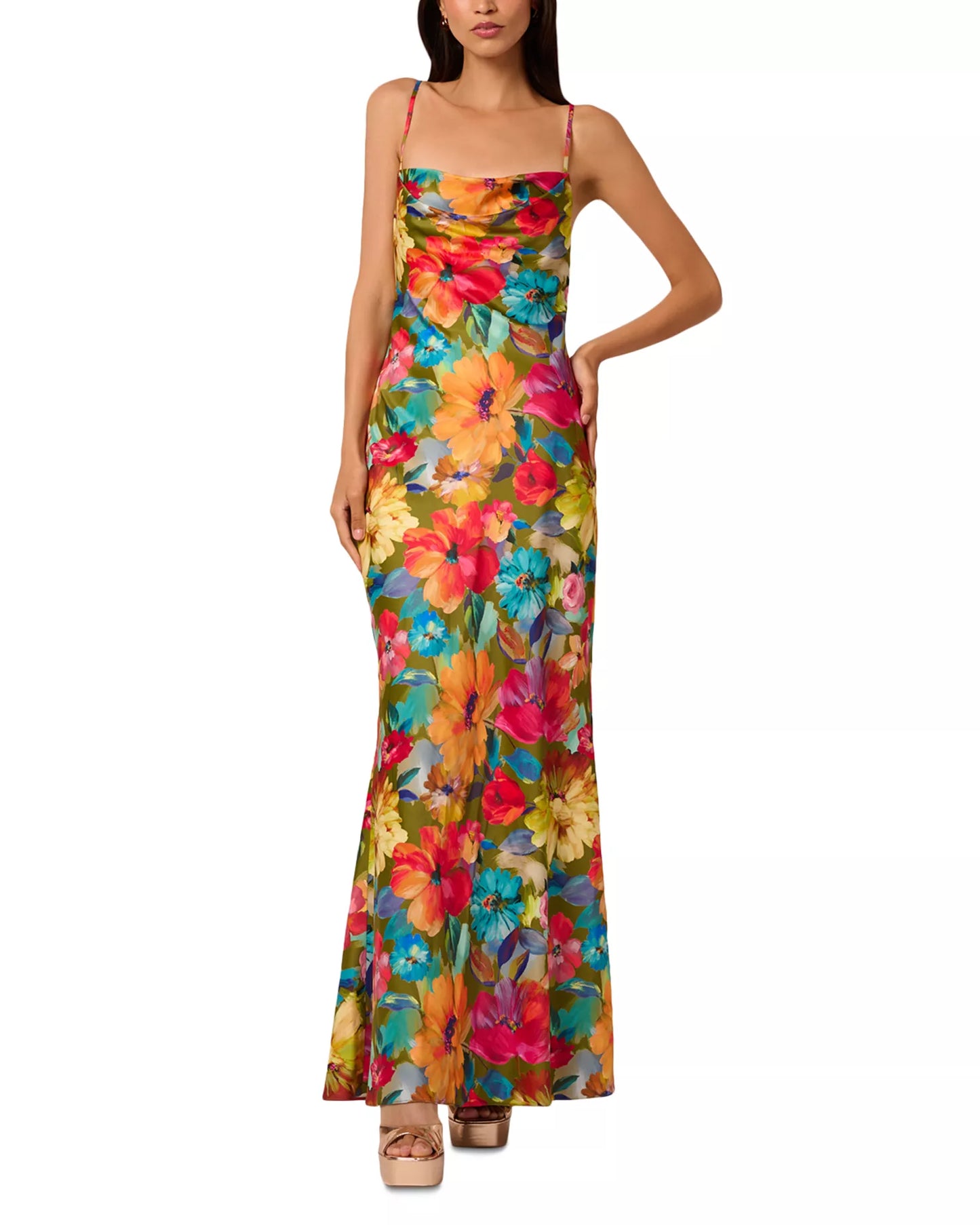 Yara Printed Satin Gown Liv Foster ML1E209313 Wholesale