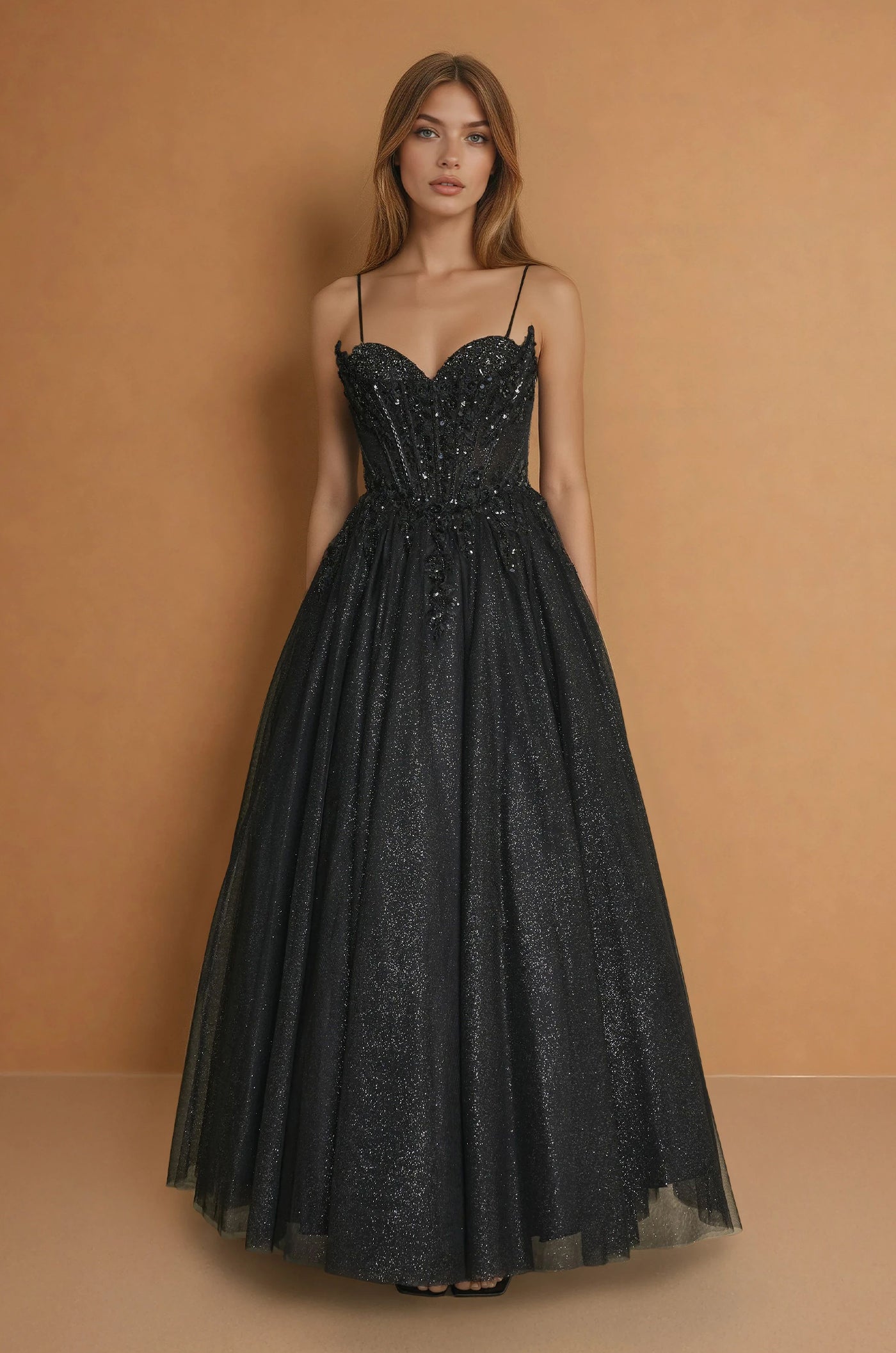 Prom Dresses Long Corset  Formal Prom Ball Gown  Black