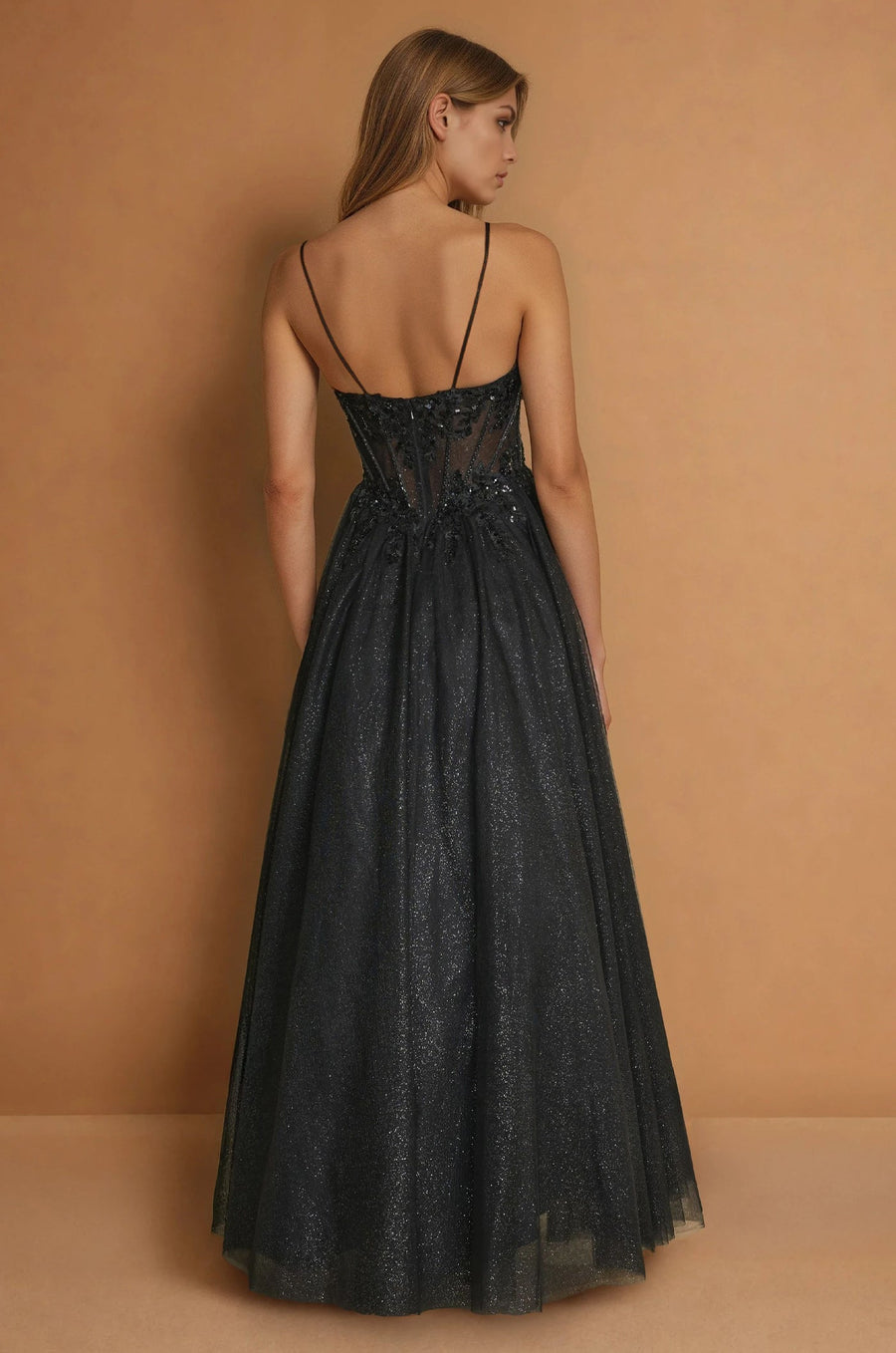 Prom Dresses Long Corset  Formal Prom Ball Gown  Black