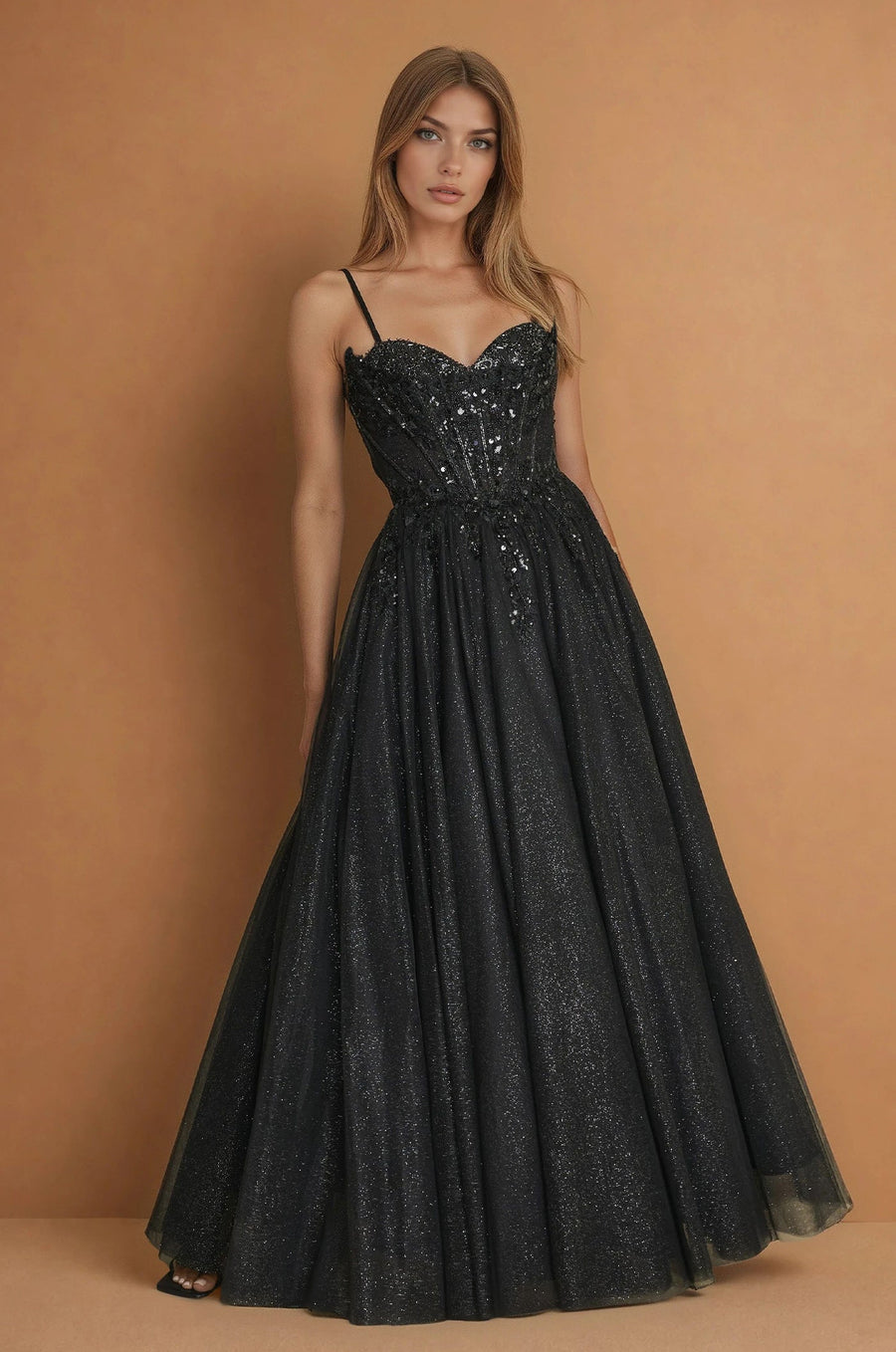 Prom Dresses Long Corset  Formal Prom Ball Gown  Black