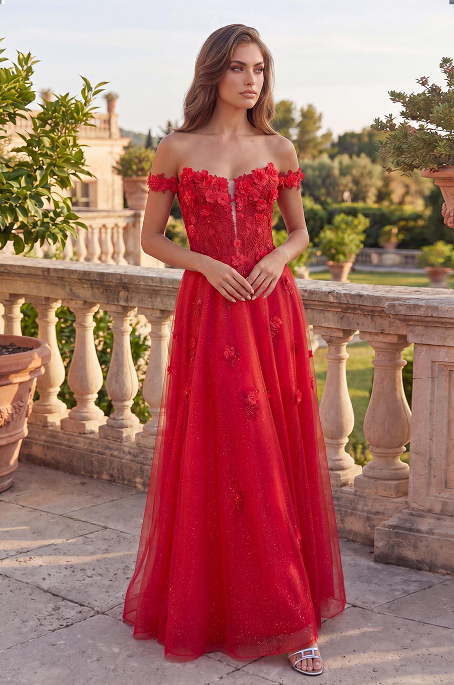 Long Lace Prom Gown With Detachable Sleeves Wholesale