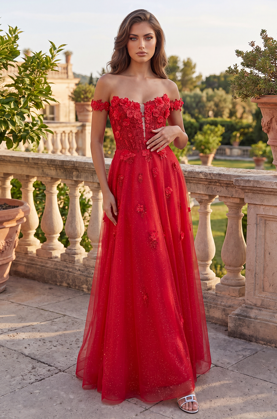 Long Lace Prom Gown With Detachable Sleeves Wholesale