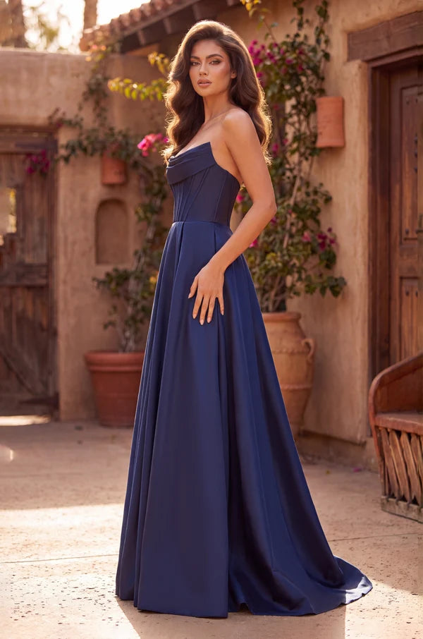 Classic Long Mikado Corset Formal Ball Gown Wholesale