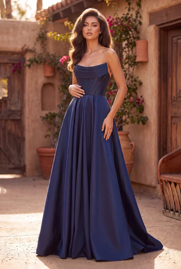 Classic Long Mikado Corset Formal Ball Gown Wholesale