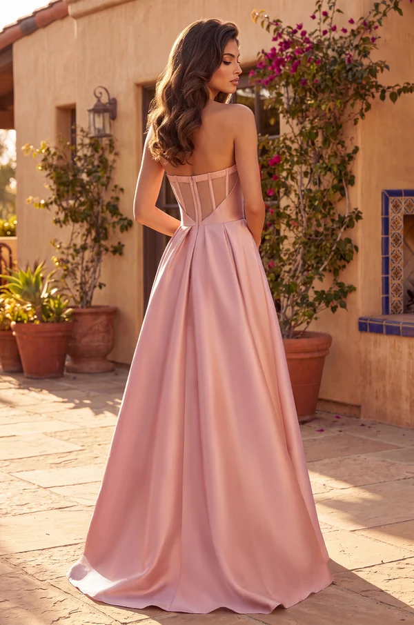 Classic Long Mikado Corset Formal Ball Gown Wholesale