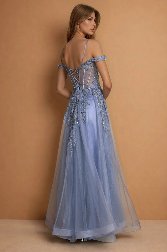 Prom Dresses Long Prom Formal Corset Gown  Periwinkle