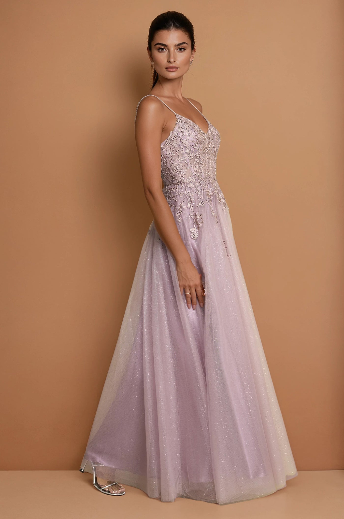 Prom Dresses Long Lace Formal Prom Ball Gown  Mauve
