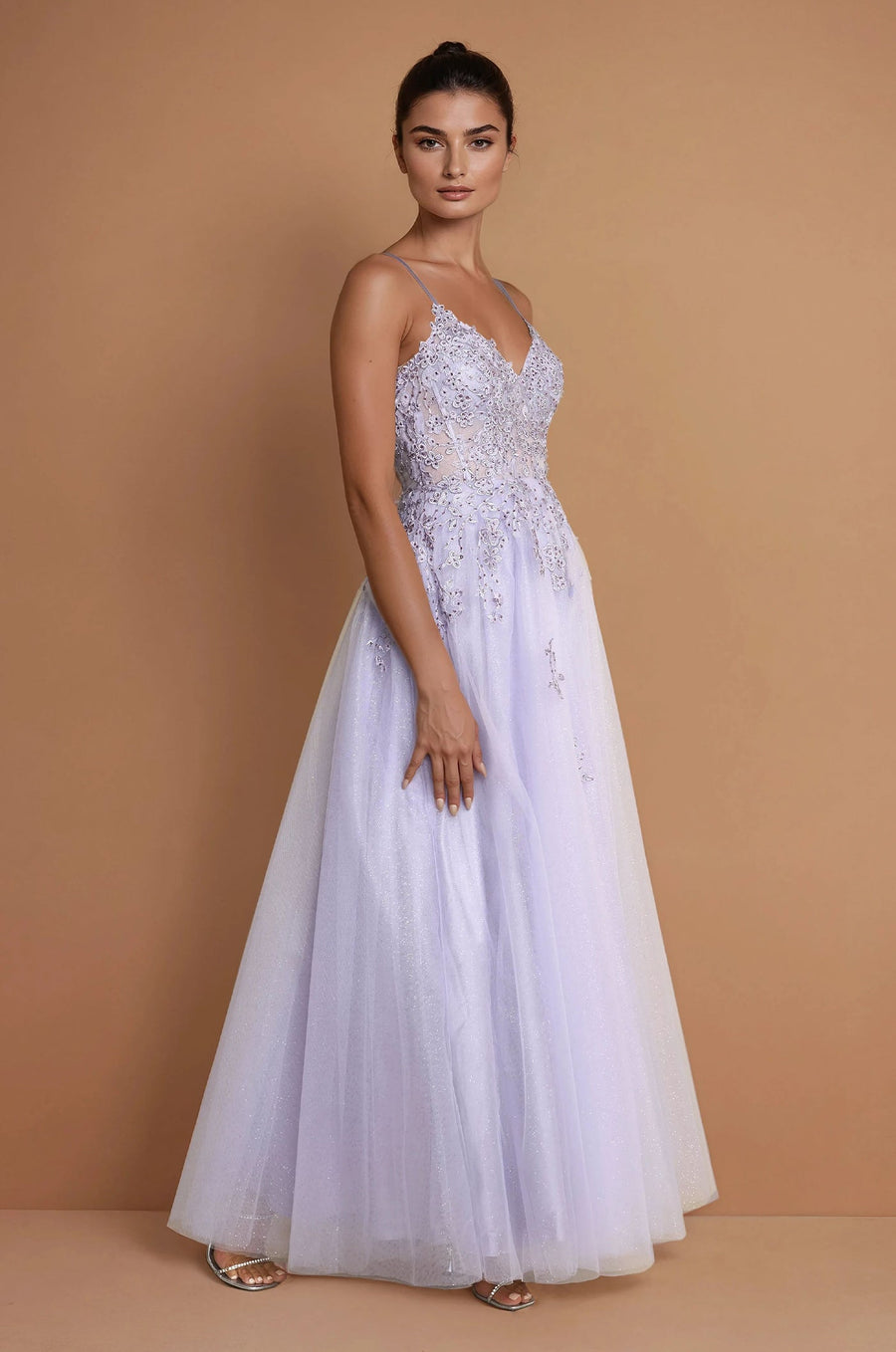 Prom Dresses Long Lace Formal Prom Ball Gown  Periwinkle