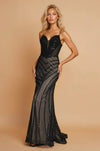 Formal Dresses Black Sequin Geometric Formal Mermaid Dress Black/Nude
