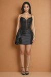 Cocktail Dresses Short Fitted Corset Formal Cocktail Dress Black