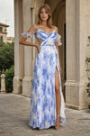 Prom Dresses Long Prom Dress with Side Cut Outs  Blue