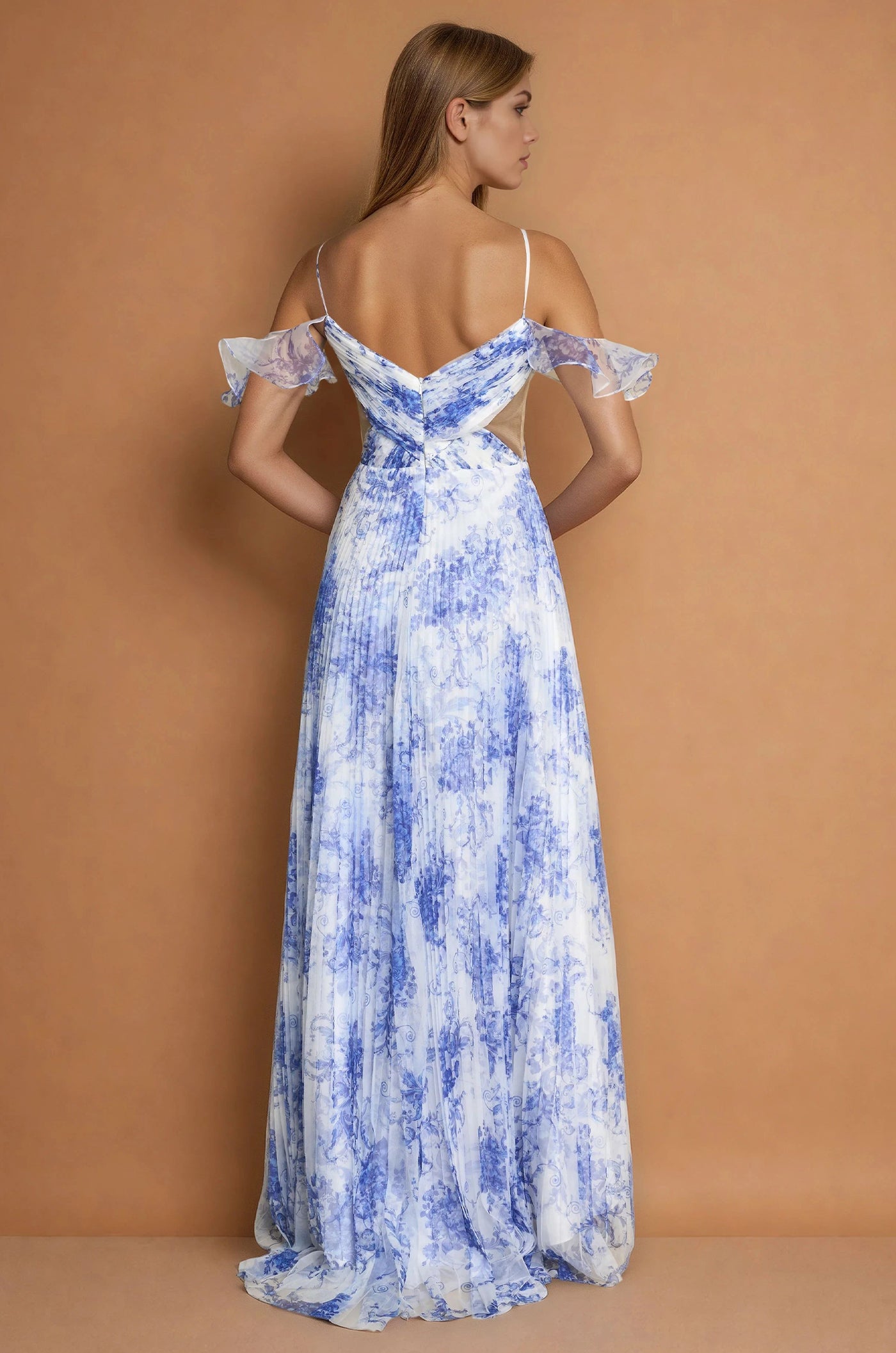 Prom Dresses Long Prom Dress with Side Cut Outs  Blue