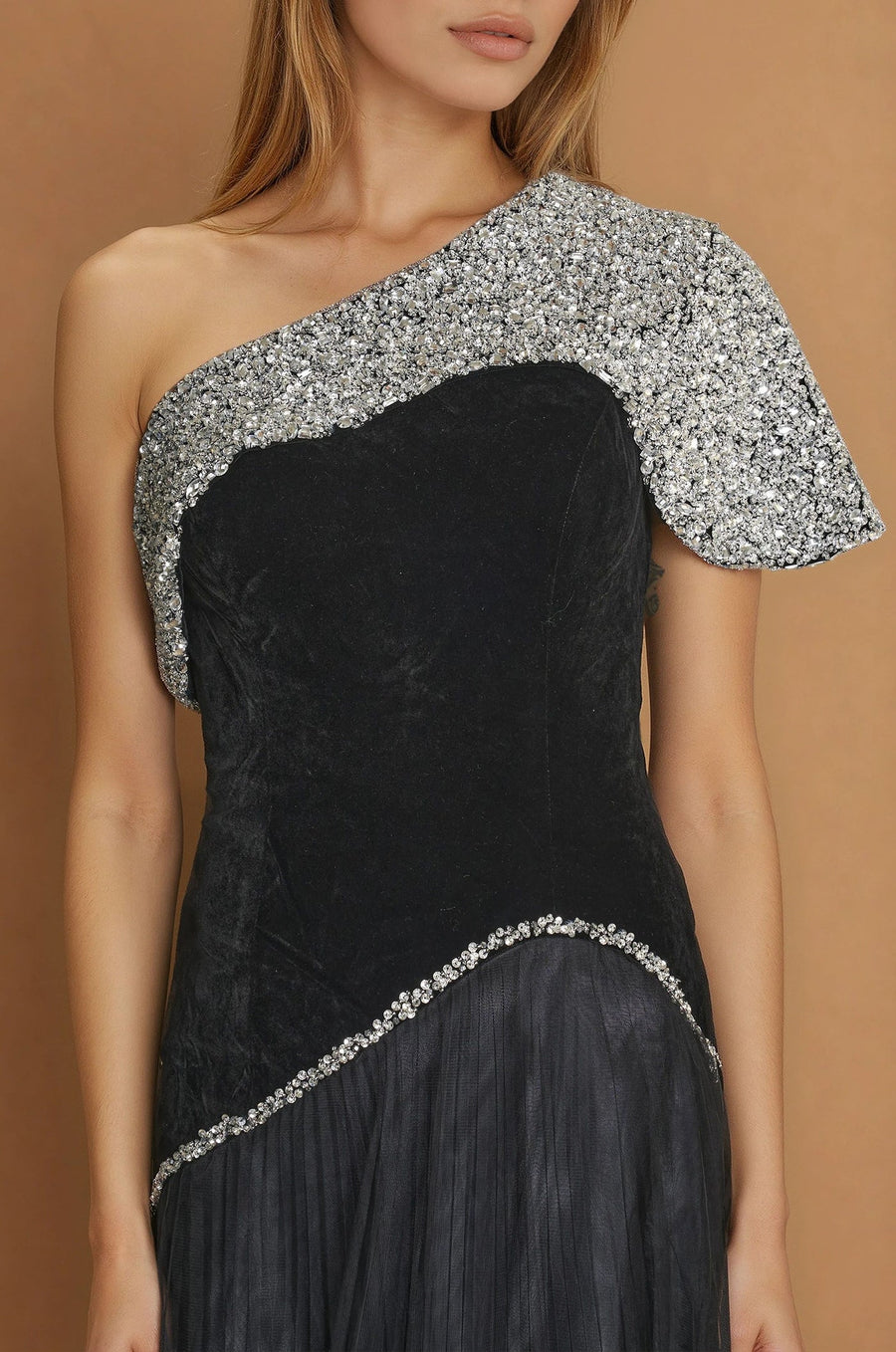 Formal Dresses Long One Shoulder Black Couture Dress Black