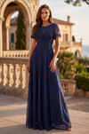 Long Formal Dress Flutter Sleeve Evening Gown Wholesale