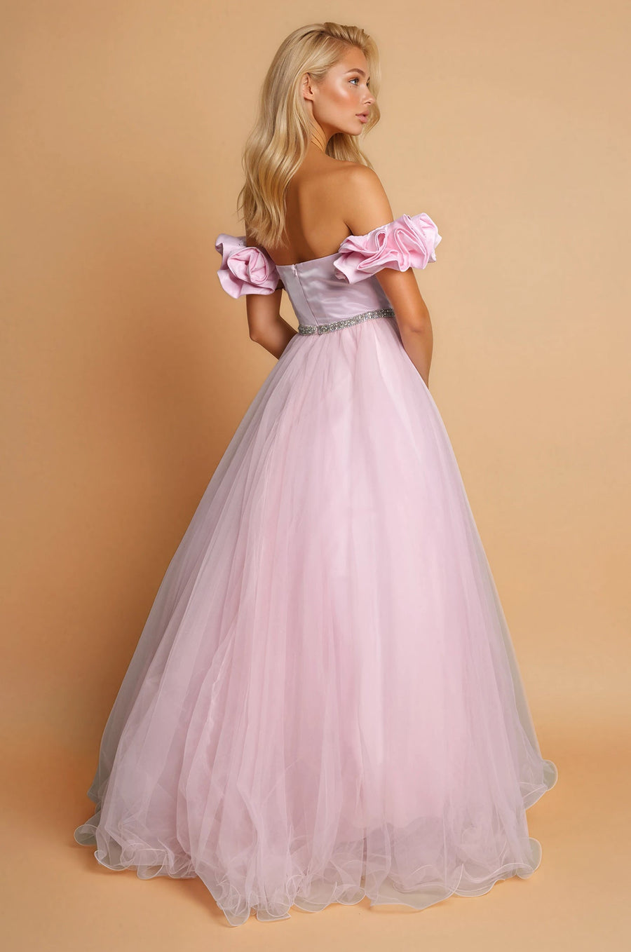 Prom Dresses Long Off Shoulder Ball Gown Prom Dress Pink