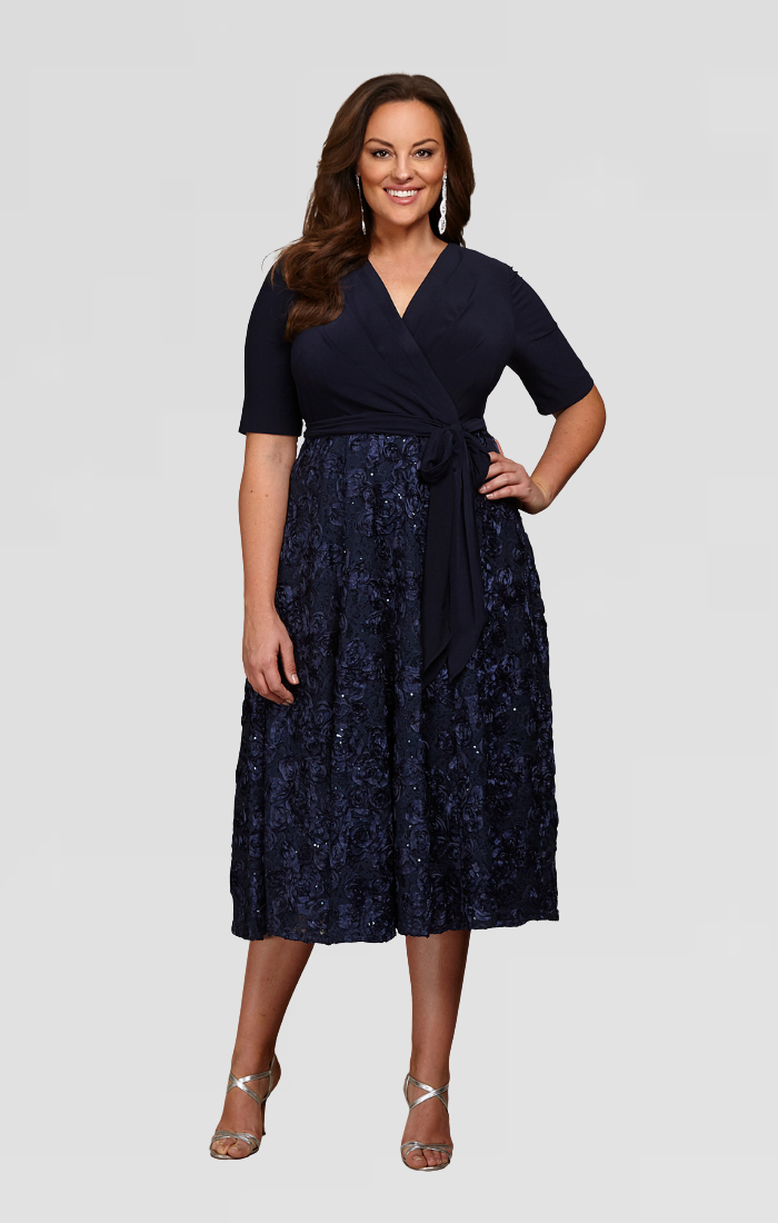 Plus Size Lace Cocktail Dress Alex Evenings 4121465 Wholesale