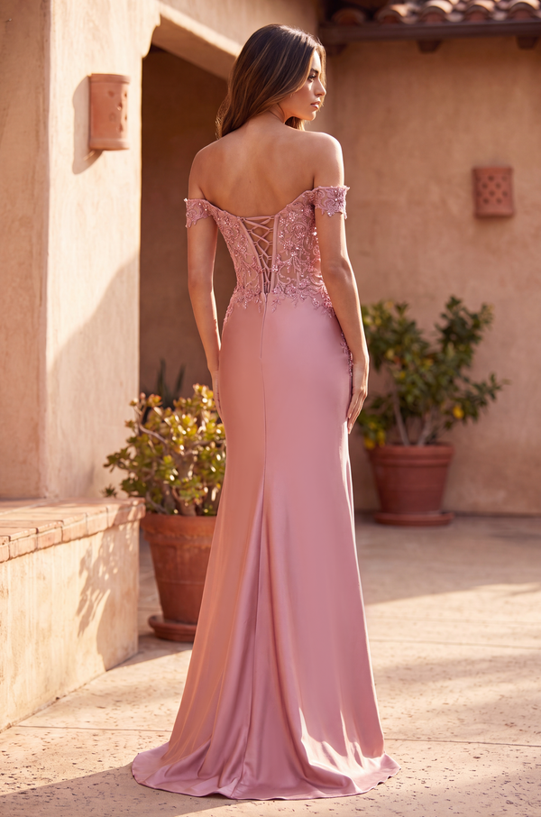 Corset Fitted Off Shoulder Formal Dress Wholesale