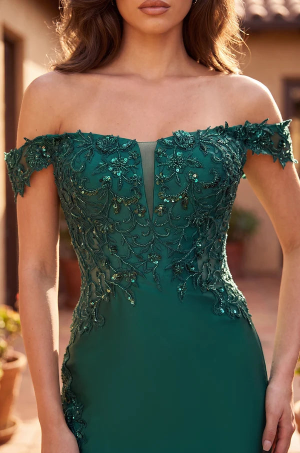 Corset Fitted Off Shoulder Formal Dress Wholesale