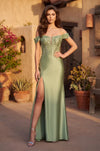 Corset Fitted Off Shoulder Formal Dress Wholesale