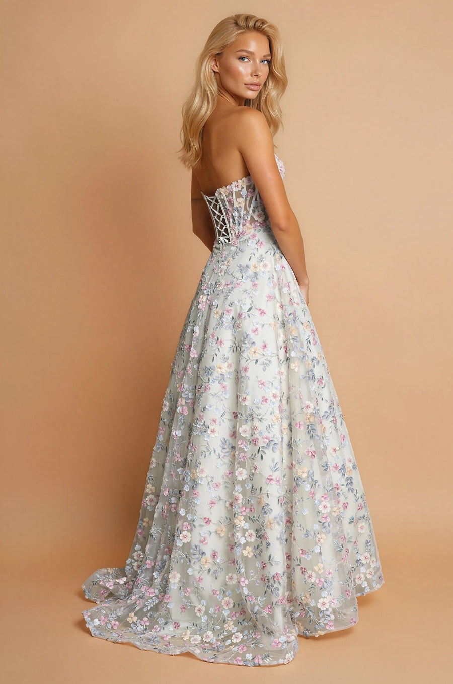 Prom Dresses 3D Flowers Corset Ball Gown Prom Dress Multi 