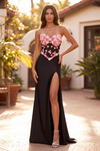 Fitted Stretch Satin Long Formal Corset Prom Dress Wholesale