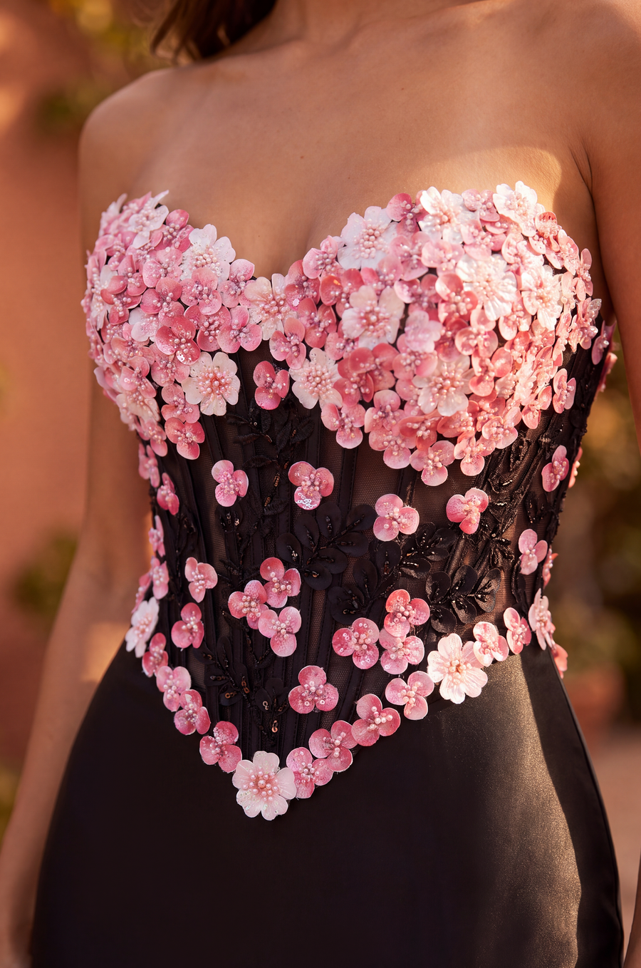 Fitted Stretch Satin Long Formal Corset Prom Dress Wholesale