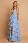Long Formal Halter Neck Beaded Corset Prom Dress Wholesale