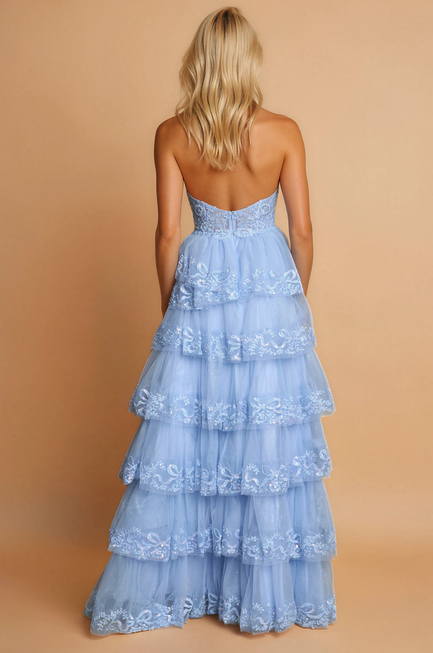 Long Formal Halter Neck Beaded Corset Prom Dress Wholesale