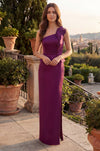 Long Formal Peplum Satin Evening Dress Wholesale