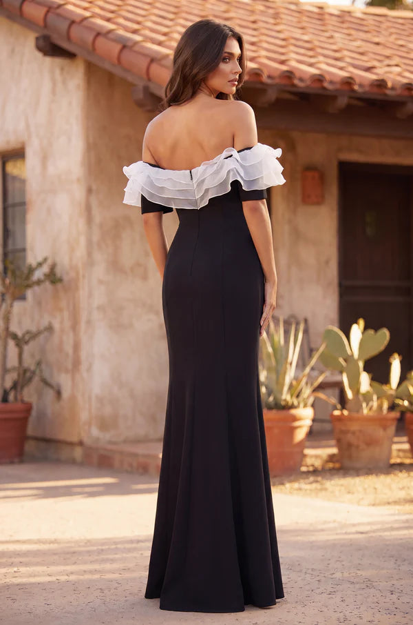 Ruffled Long Off Shoulder Formal Evening Dress Wholesale