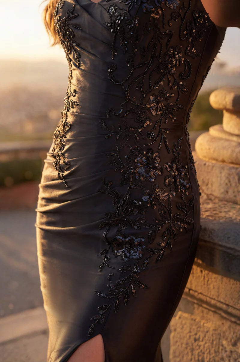 Long Fitted Ruching Formal Prom Dress Wholesale
