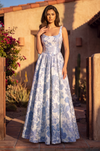 Long Floral Jacquard A Line Prom Dress Wholesale