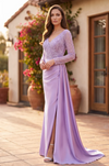 Fitted Long Sleeve Formal Evening Gown Wholesale