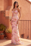 Long Formal Sequin Floral Corset Prom Dress Wholesale
