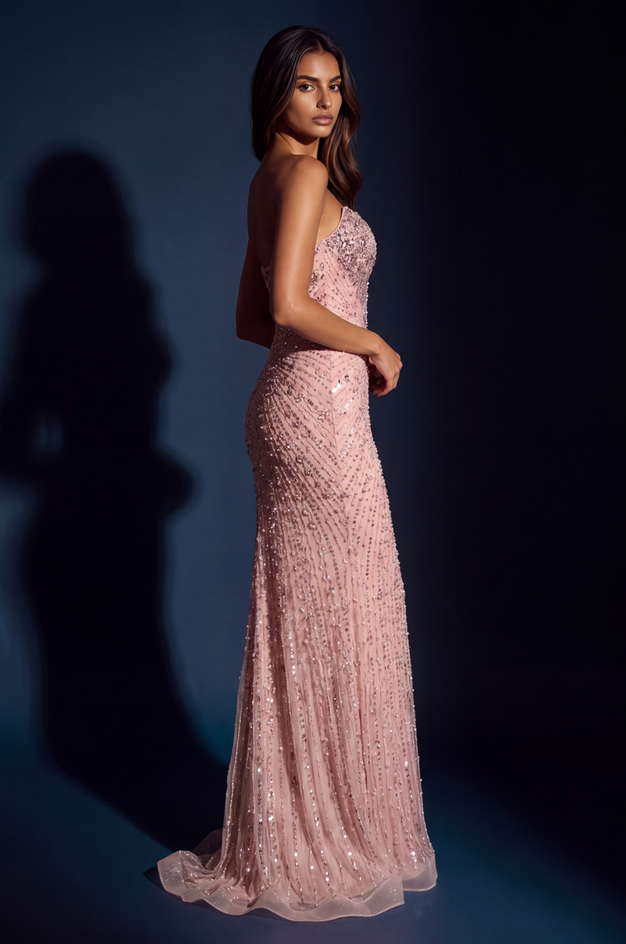 Strapless Sweetheart Sequin Mermaid Gown Wholesale