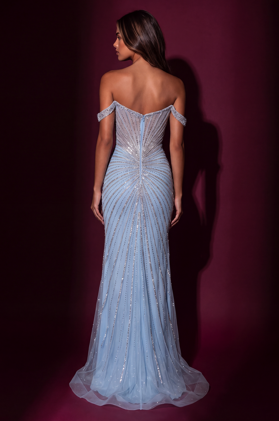 Prom Beaded Corset Fitted Formal Evening Gown Wholesale