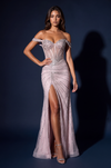 Prom Beaded Corset Fitted Formal Evening Gown Wholesale