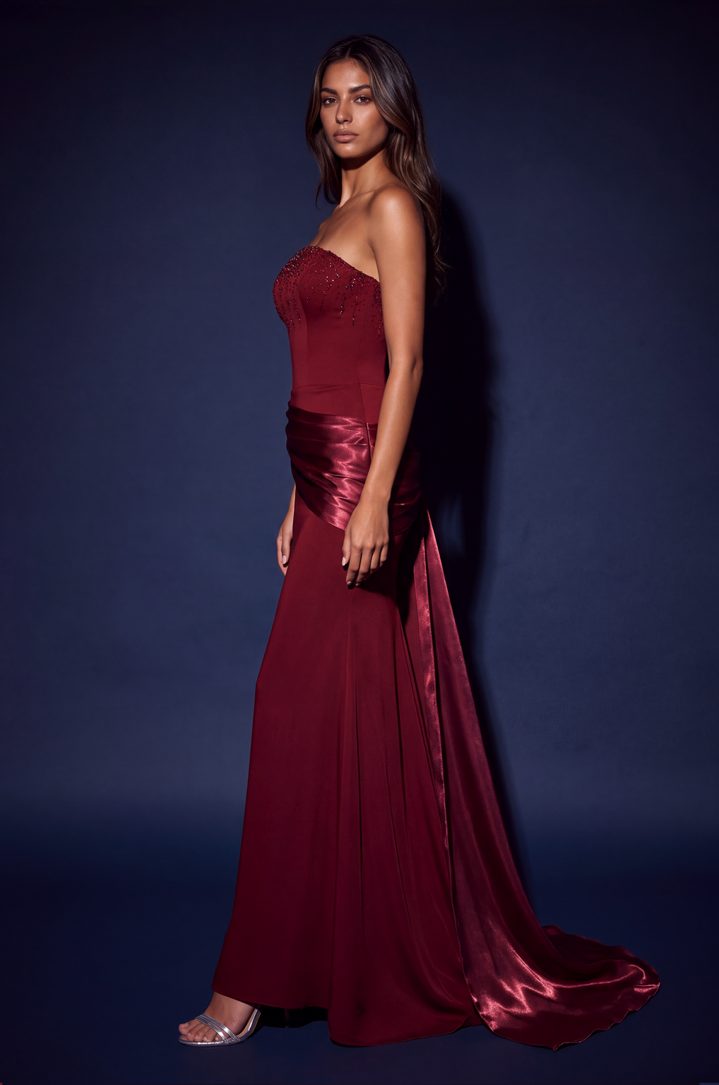 Strapless Beaded Mermaid Evening Gown Wholesale