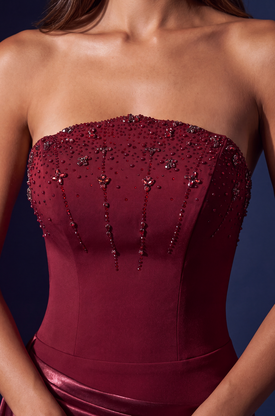 Strapless Beaded Mermaid Evening Gown Wholesale