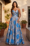 Prom Printed Floral Jacquard Formal Evening Dress Wholesale
